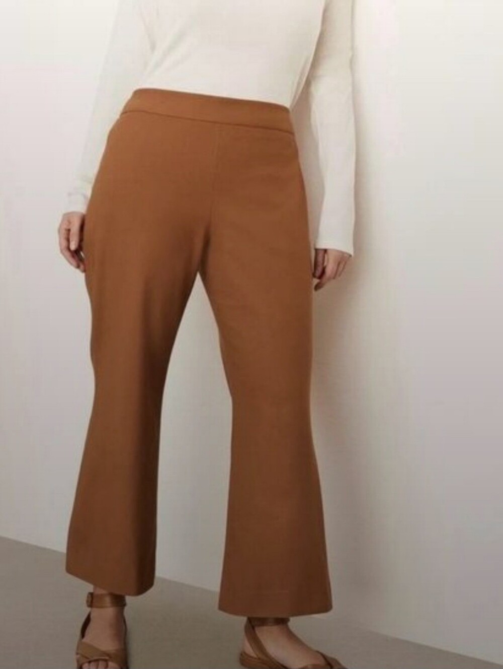 Vince Woman's Plus Size 18 Kick Flare Crop Pants Toffee Color